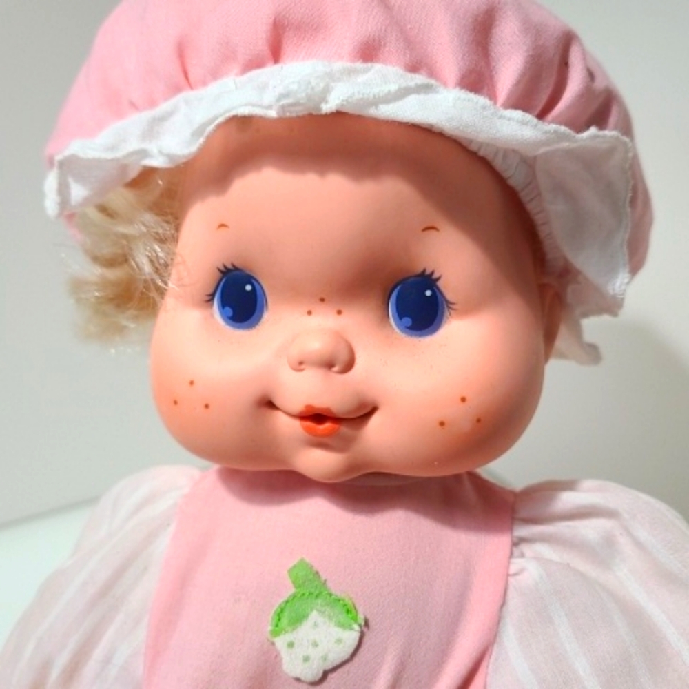 🍓 Vintage 1984 Strawberry Shortcake " Baby No Name " Doll Blows Kisses 80s 14"